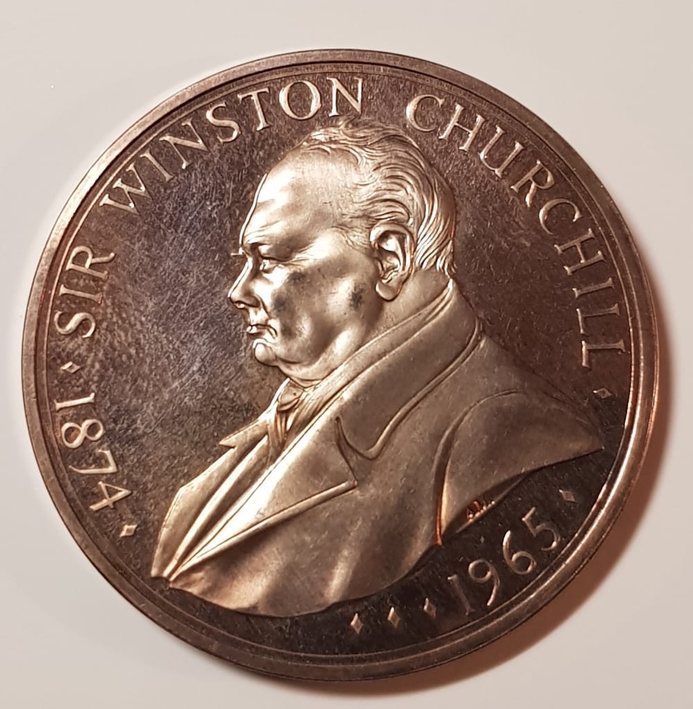 Sir Winston Churchill Memorial Medal .999 Silver GM Coins Premier