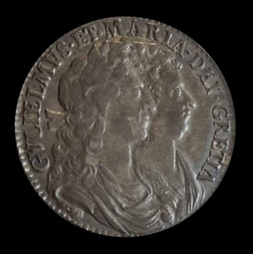 William and Mary (1688-94), silver Halfcrown, 1690, GRETIA error
