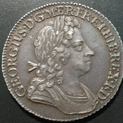 George I (1714-27), Shilling, 1723 South Sea Company issue, first laureate and draped bust right