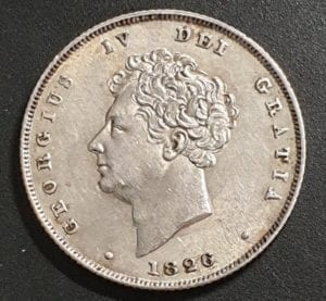 George IV, 1826 Bare Head Shilling