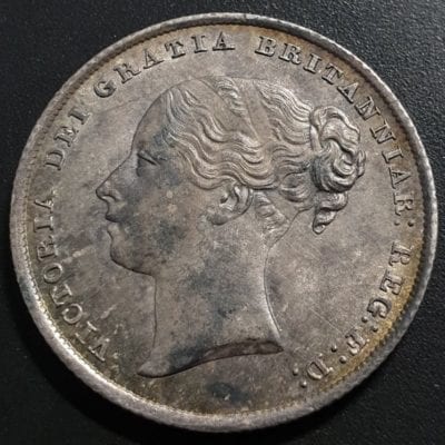 Queen Victoria Young Head Shilling, 1842, Type A3
