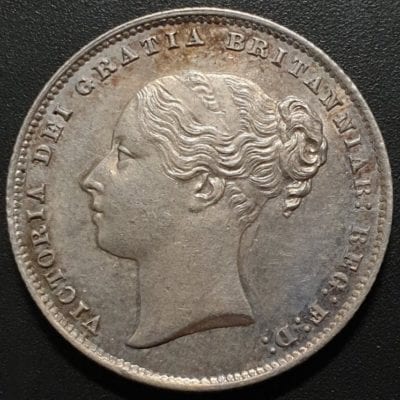 Queen Victoria Young Head Shilling, 1865, Type A4