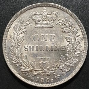 Queen Victoria Young Head Shilling, 1865, Type A4
