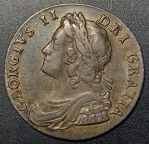 George II (1727-60), silver shilling , 1736