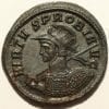 Probus Billion Antoninianus Ticinum, AD 279. VIRTVS PROBI AVG, radiate, helmeted, cuirassed bust left