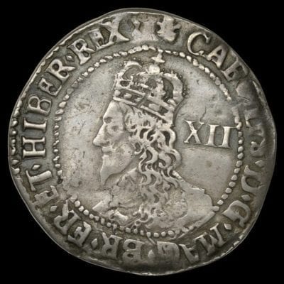 Charles I (1625-1649), Oxford mint, Shilling, 1644, mintmark, Shrewsbury plume on obverse only, large bust with jewelled armour and lozenge stops on obverse