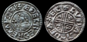 Aethelred II 978-1016, Silver Crux Penny LVDA at Exeter