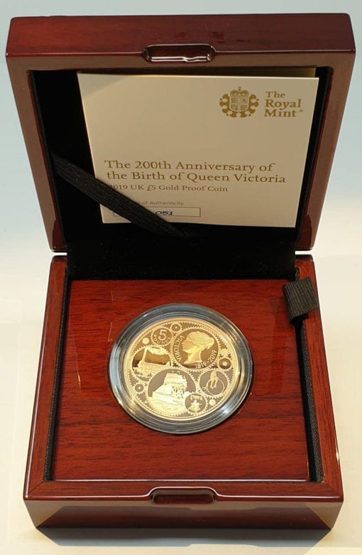Queen Victoria 2019 UK £5 Gold Proof Coin