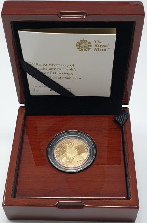 Captain Cook 2019 UK £2 Gold Proof Coin