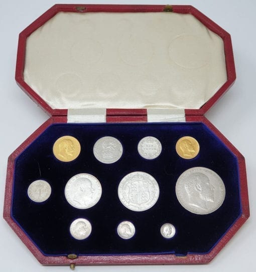 EDWARD VII 1902 11-COIN PROOF SET (SOVEREIGN TO MAUNDY PENNY) BOXED