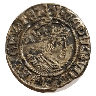 Henry VIII (1509-47), silver Half-Groat Canterbury Mint, second coinage (1526-44)