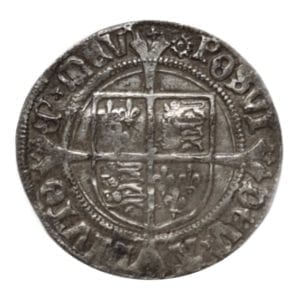 Henry VIII (1509-1547), Groat second coinage (1526-44), London Tower Mint, Second crowned bust (Laker Bust B) in profile right, initial mint mark Rose both sides.