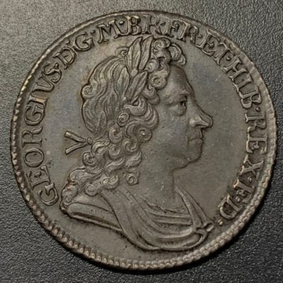 George I (1714-27),Shilling, 1720, first laureate and draped bust right
