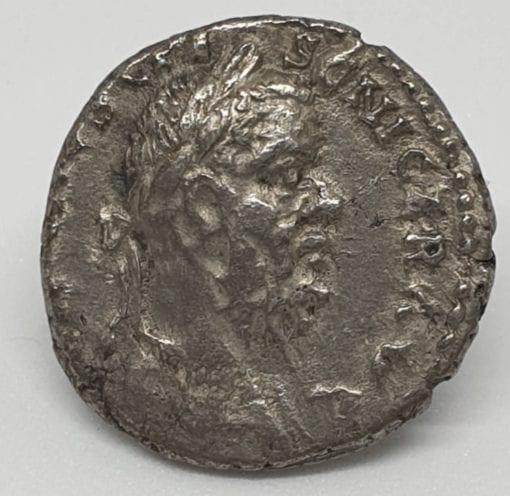 Pescennius Niger AR Denarius. Antioch, AD 193-4. IMP CAES C PESC NIGER IVST AVG, laureate head right / SALVTI AVG, Salus (or Aequitas) standing left, holding scales and cornucopiae
