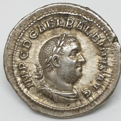 Balbinus 238AD Silver Denarius struck in Rome, Laureate, draped and cuirassed bust right