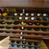 A wonderful mahogany coin cabinet, ex Baldwin, size approx 36 x 33 x 28cm