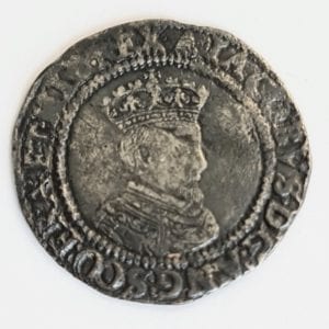 Ireland, James I (1603-25), silver Sixpence, first coinage (1603-04), first crowned bust 