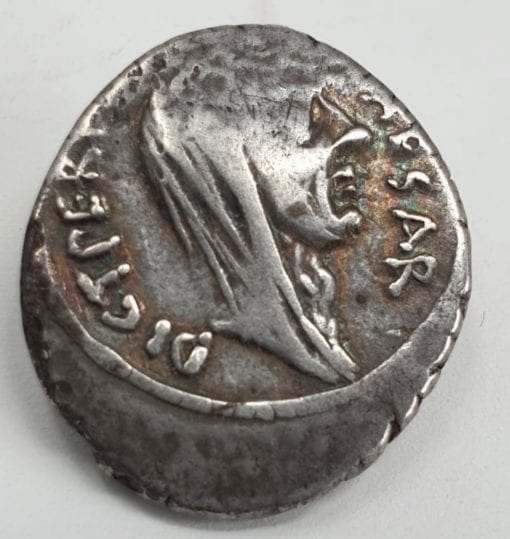 Roman Imperators, Julius Caesar, Silver Denarius, minted in Rome, Lifetime Issue, Feb-March 44 BC. P Sepullius Macer, moneyer