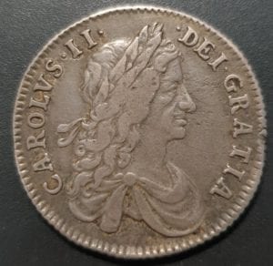 Charles II (1660-85), Shilling, 1663, first draped bust variety