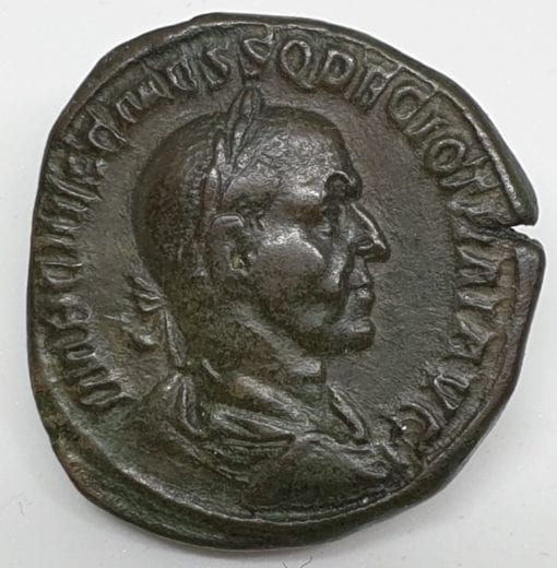 Trajan Decius Sestertius Ilyricum, AD 249-251 Genius of the Army of Illyricum